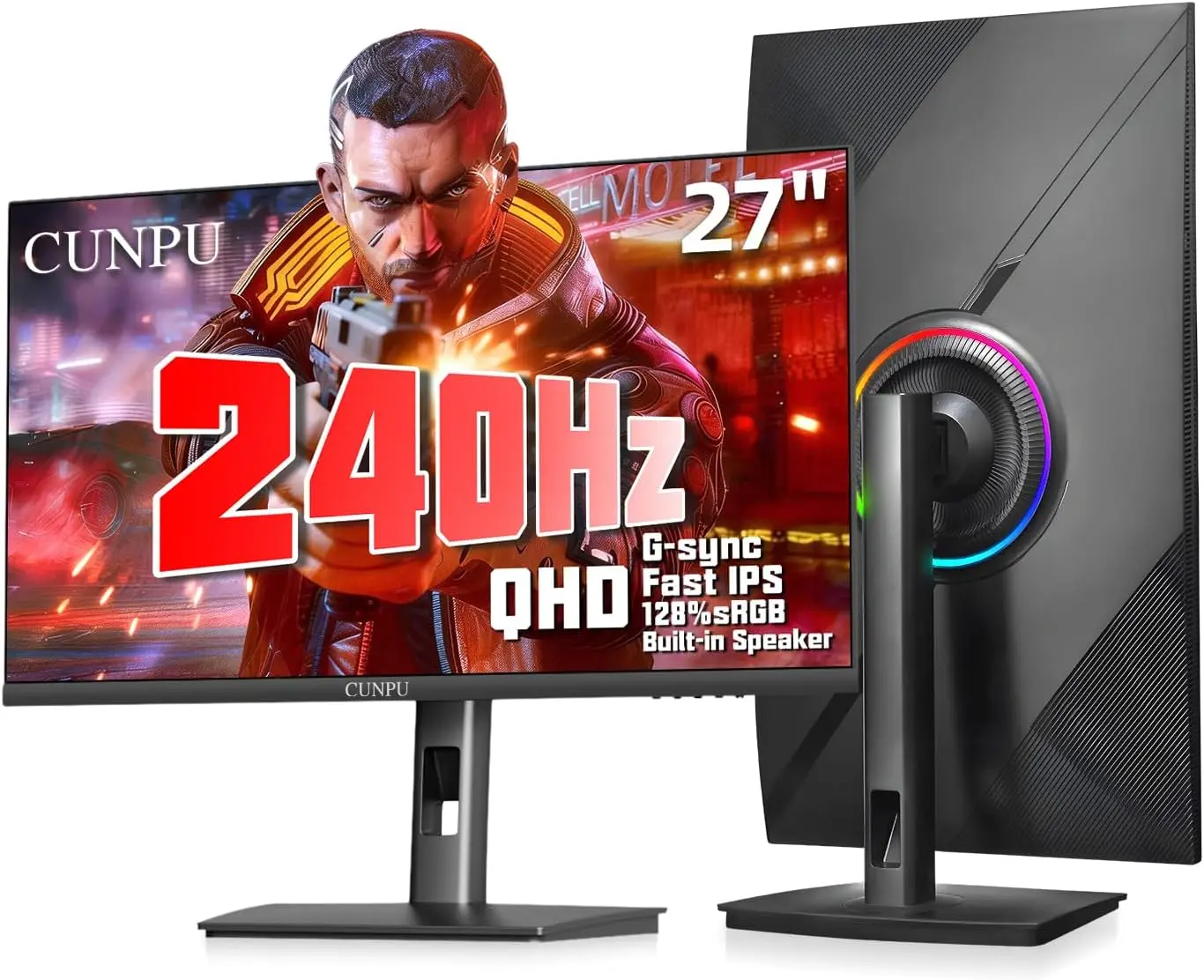 

27-дюймовый игровой монитор 1440P 240 Гц с быстрой IPS-панелью, FreeSync, G-Sync, HDR и регулируемой подставкой