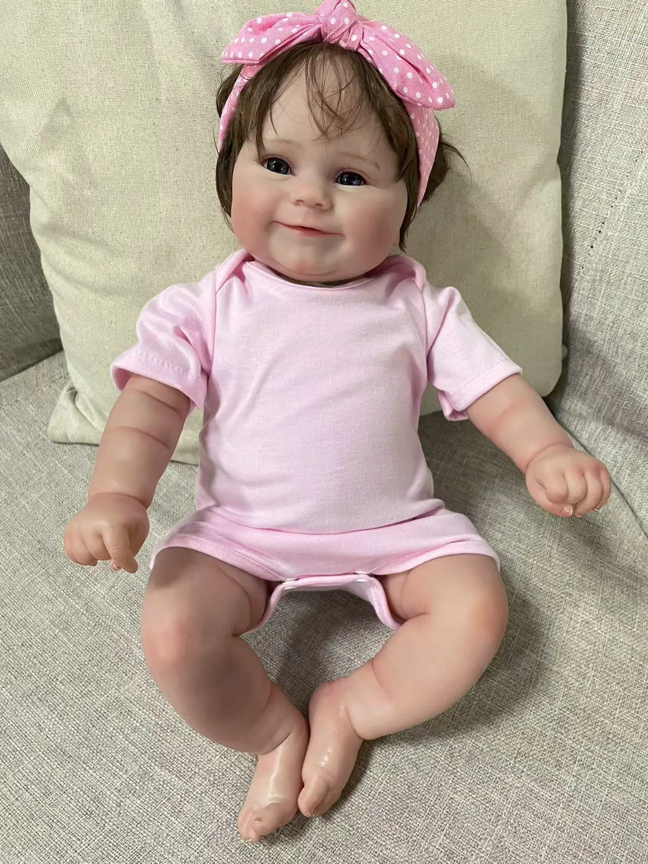 

20inch Maddie Soft Cotton Body Lifelike Reborn Doll Multiple Layers Painting 3D Skin Visible Veins With Hand Root Hair