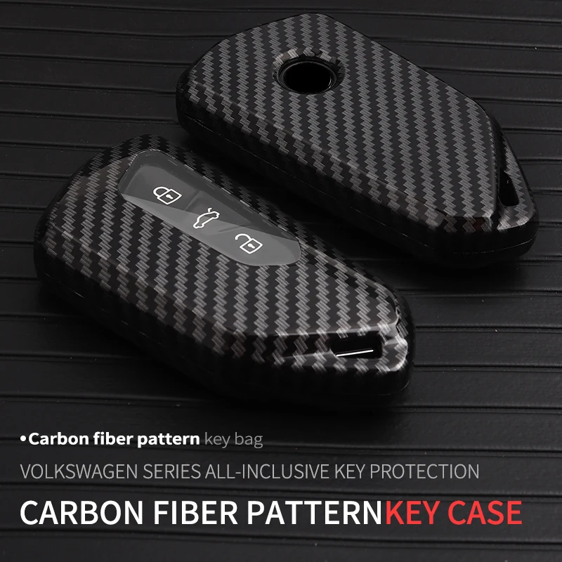 Fashion New 2023 2022 Carbon FiberTPU Car Remote Key Bag Shell Cover For For VW Volkswagen Golf 8 MK8 ID.4 ID.6 X CROZZ ID.3 La