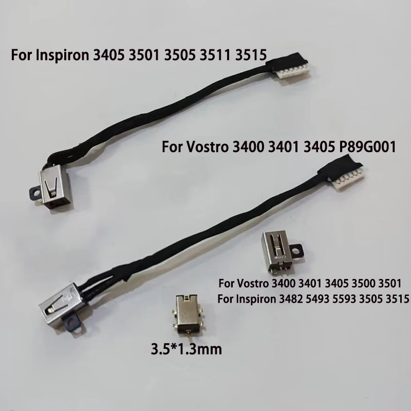 Laptop DC Power Jack Charging Port Flex Cable Connector Repair Part for Vostro 3400 3401 3405 Inspiron 3405 3501 3505 3511 3515