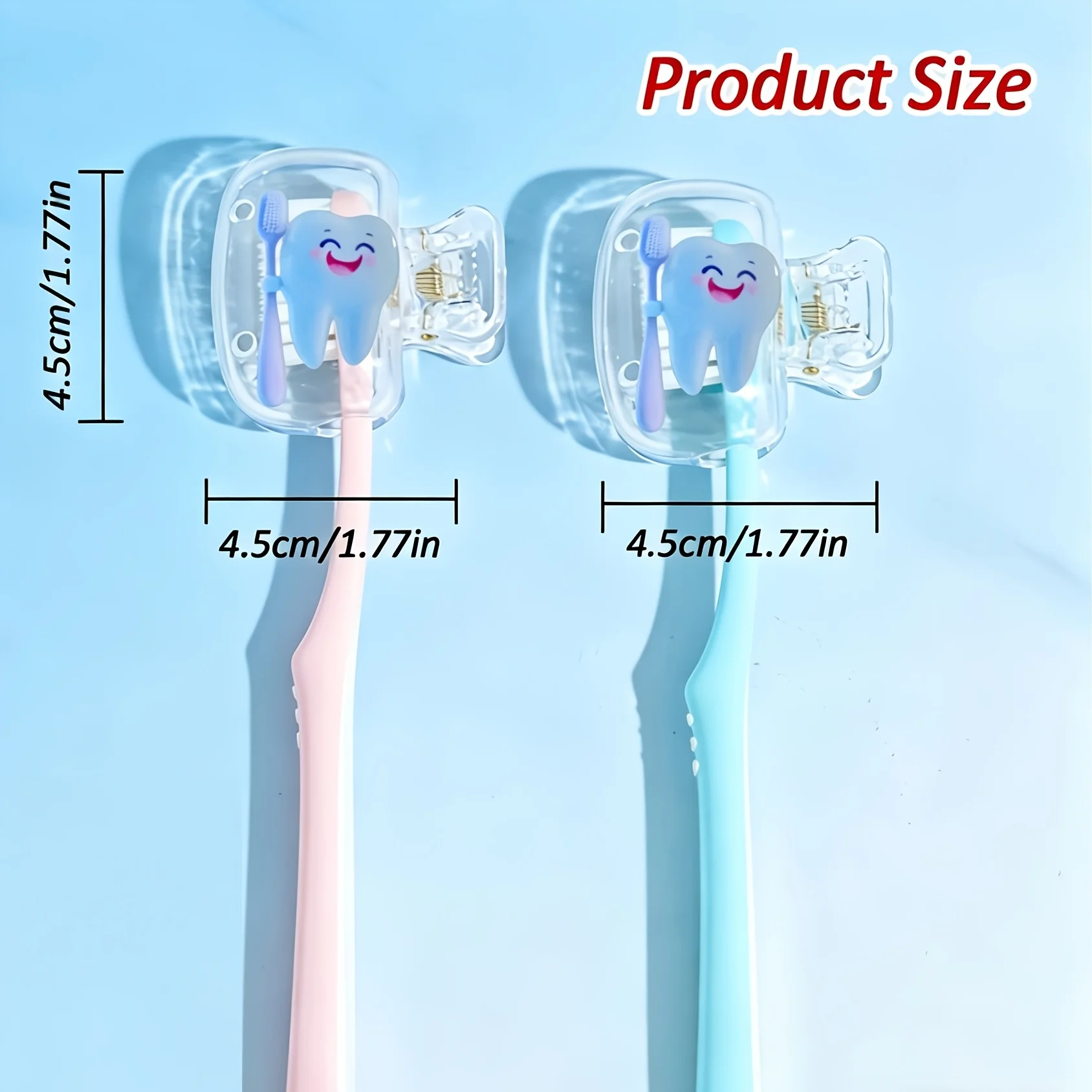 Cute Cartoon Baby Tooth Print Design Toothbrush Holder Portable Home Travel Essential Toothbrush Cover Protection Case