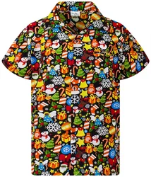 Voll druck Santa Claus Muster Hawaii Feiertage Hemden Herren Frohe Weihnachten Kurzarm Button Up Shirts Kleidung Streetwear