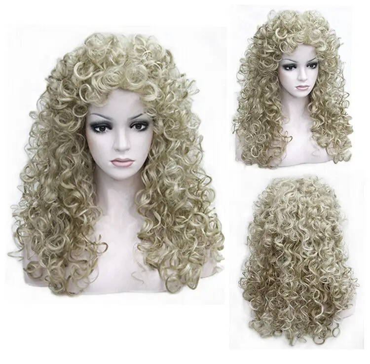 Women  Spiral Curls Fluffy Half Full Wig Natural Wigs