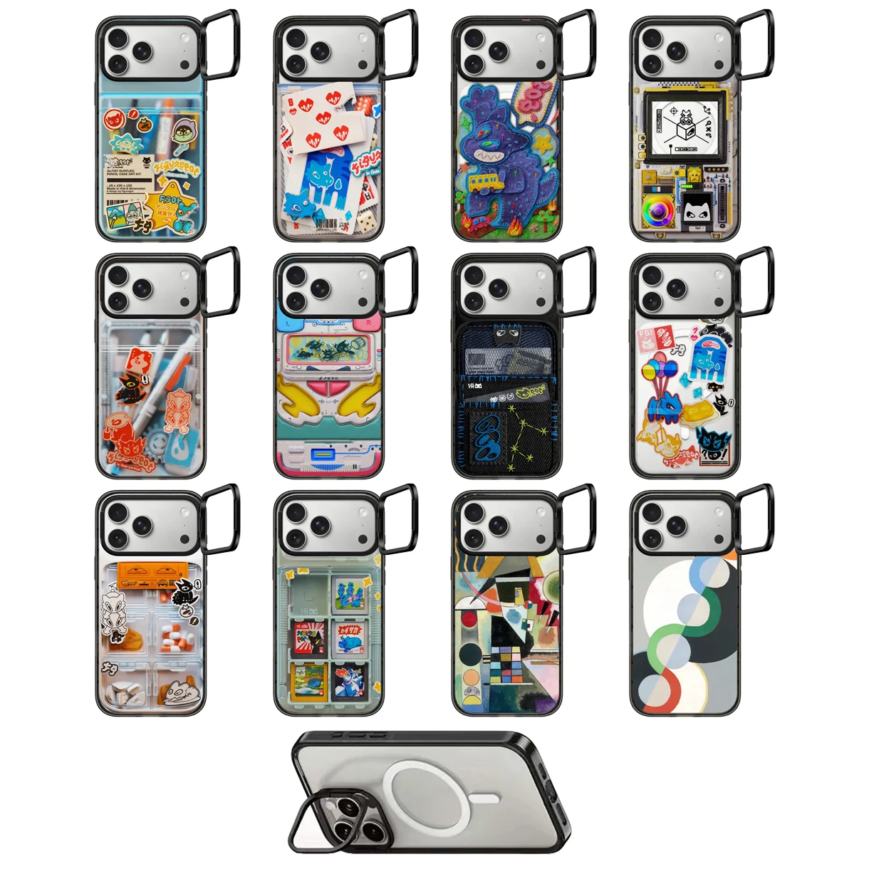 

Toolbox Pencil Box Camera Ring Stand Acrylic Magnetic Cover for IPhone 12 13 14 15 16 17 Pro Max Case for IPhone 17Pro