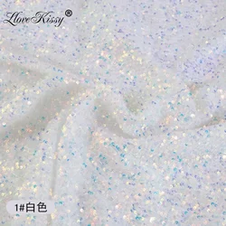 3MM Mesh Sequin Fabric DIY Sewing Wedding Party Dresses 23 Colors Glitter Fabric Children's Clothing Fabric Wide:125CM