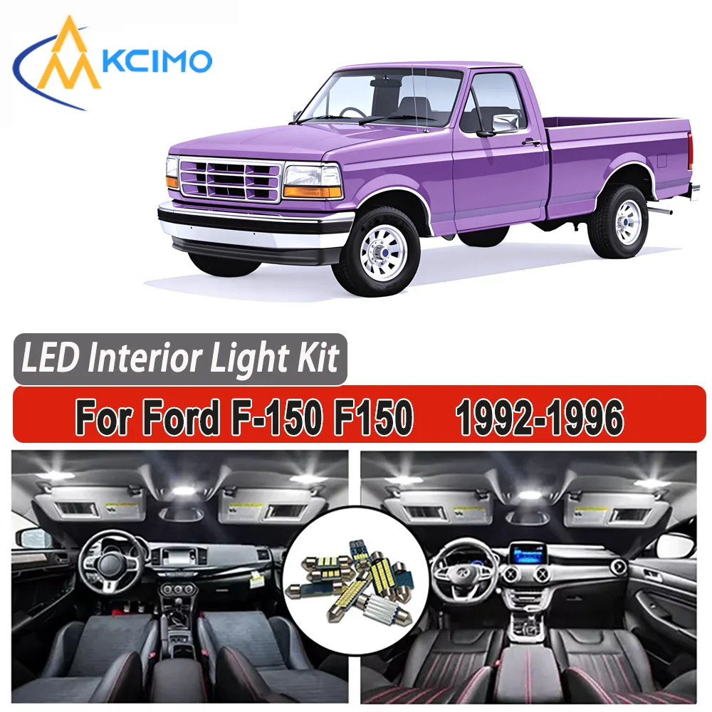 

Kcimo LED For Ford F-150 F150 1992 1993 1994 1995 1996 Premium Bright LED Interior Dome Map Trunk Light Kit New Car Led Lamps