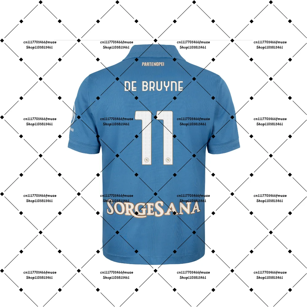 26-27 Napoli De Bruyne 11 McTominay 8 Herren Fußball-Trikot Atmungsaktives T-Shirt für Erwachsene Unisex Sport-Trainings-Heimtrikot