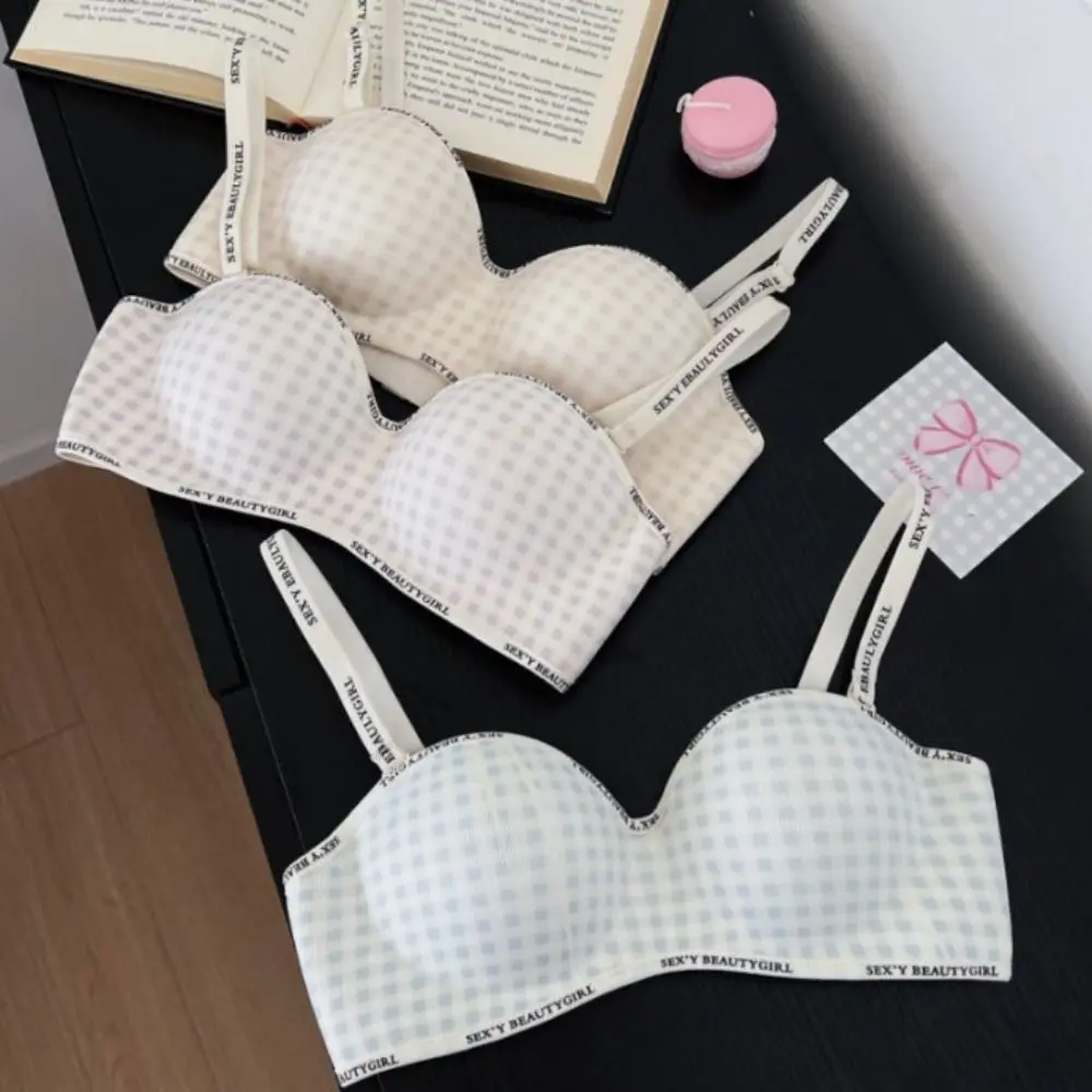 Нескользящий беспроводной бюстгальтер с буквенной сеткой, глубокий V-образный вырез, бесшовный бюстгальтер пуш-ап, нижнее белье, антипровисающее нижнее белье для женщин и женщин