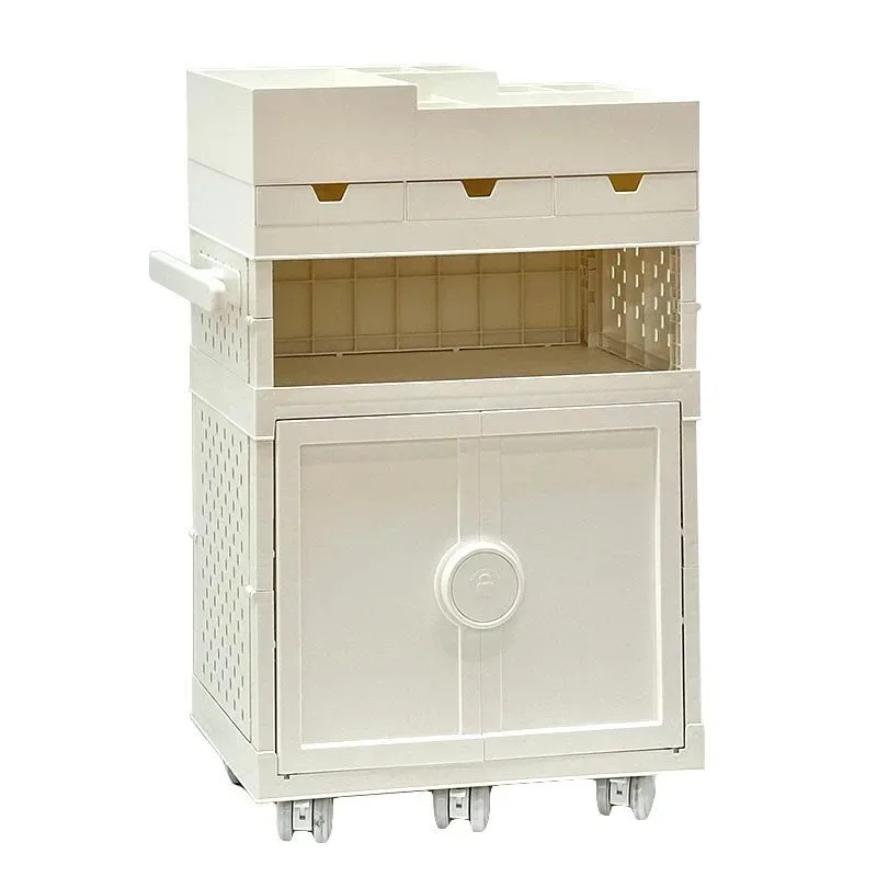 Dormitory trolley shelf student schoolbag book wheeled mobile storage cabinet