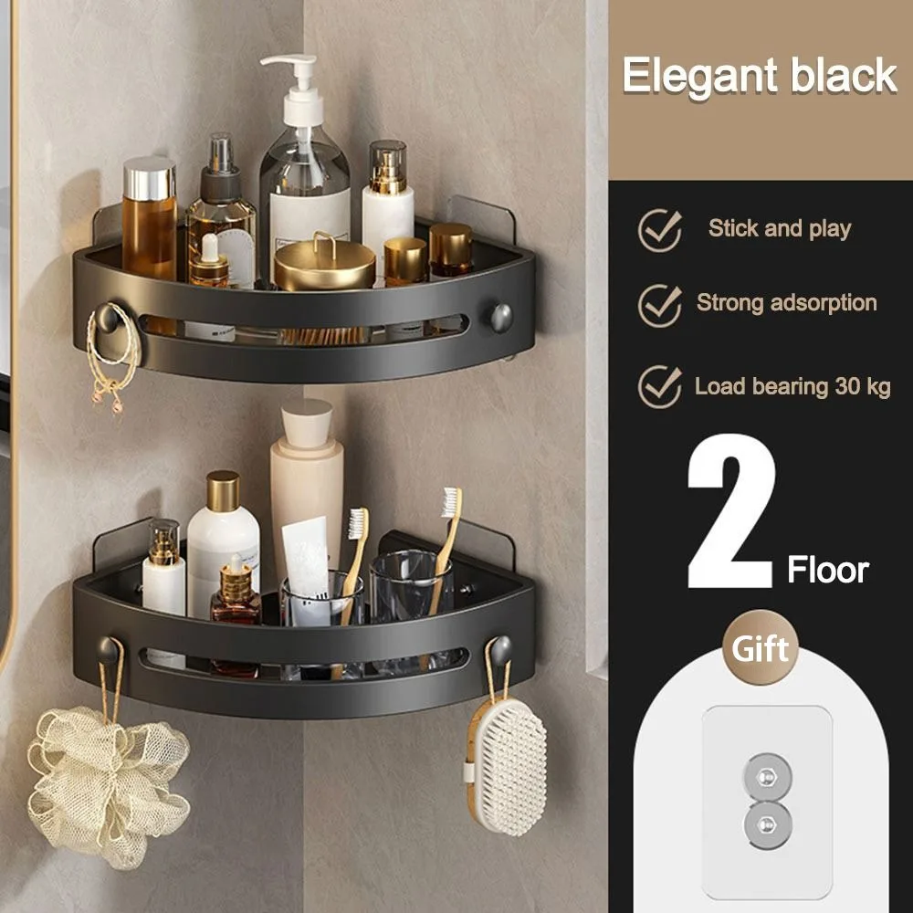 1/2/3 Stuks Duurzame Punch-Gratis Badkamerplanken Wandmontage Driehoek Badkamer Hoekplank Grote Capaciteit Bespaar Ruimte Zeeprek