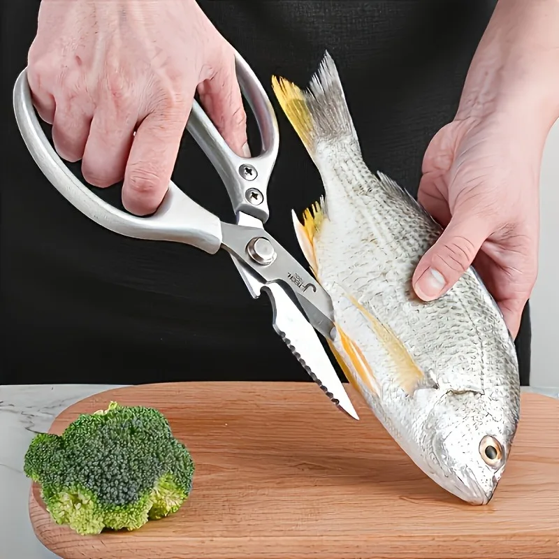 

Многофункциональные кухонные ножницы из нержавеющей стали, сверхмощные пищевые ножницы для резки рыбы, курицы, открывалка для бутылок, кухонный инструмент