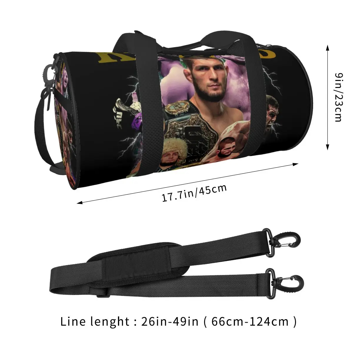 Khabib Nurmagomedov Sport Bags Gym Accessories Gym Bag Outdoor Men's Custom Handbag Luggage Novelty Fitness Bag