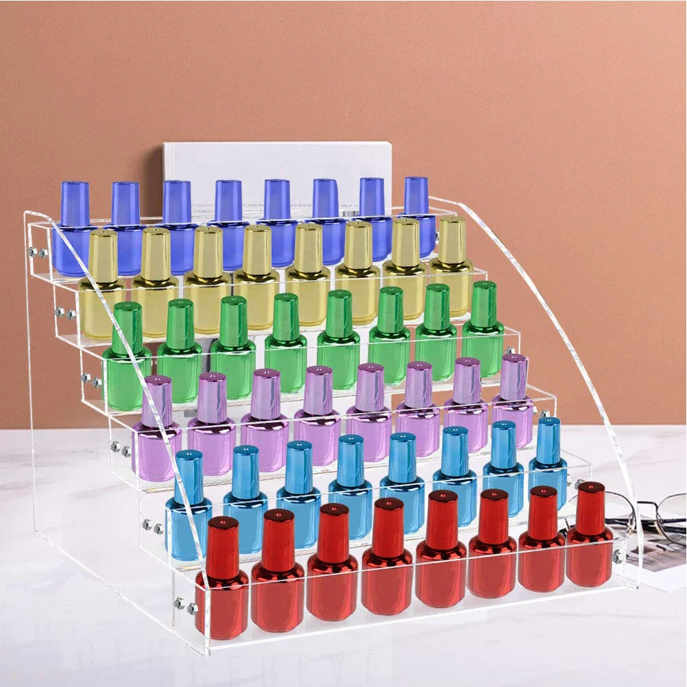 

Multi Layer Nail Polish Organizer Lipstick Rack Essential Oils Holder Storage Rack Space Saving Desktop Nail Polish Organizer