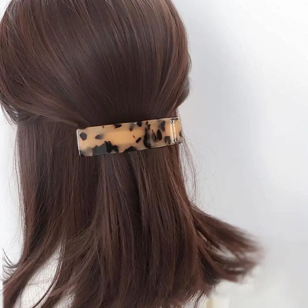 Acetate Acrylic French Hair Barrettes Automatic Curved Rectangle Styling Resin Spring Hairpin Hair Accessories