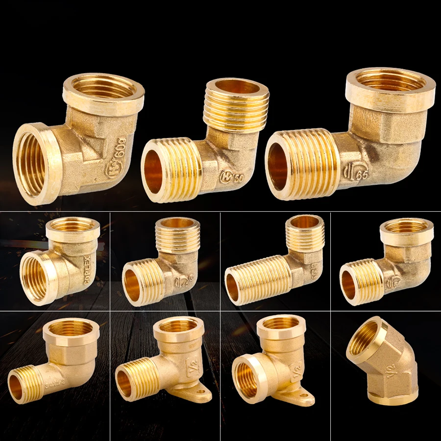 Kolanko miedziane 90 stopni 45 stopni 1/2" 3/4" 1" BSP Gwint żeński na męski Równy / Redukowany Adapter rury wodnej do paliwa wodnego Miedź