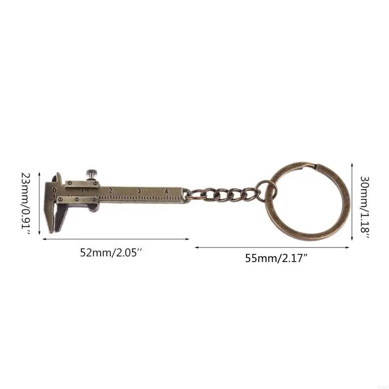 G92C Portable Mini Vernier Caliper pour Key Ring Ally Alloy Calipes Gauge Slide Ruler Keyc