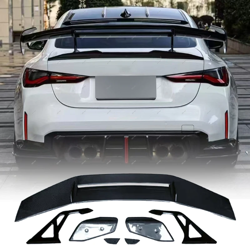 Universal For BMW Sedan Series Real Carbon Fibe Rear Trunk Lid Boot GT Style Spoiler Wings G80 G87 M3 M4 E90 F82 Car Accessories