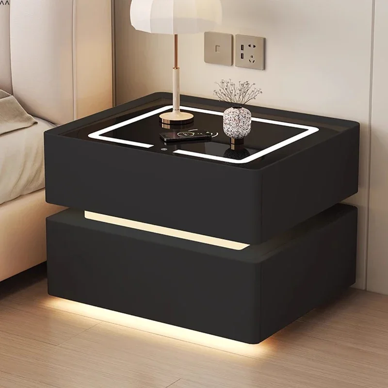 

Usb Wooden Nightstands With Drawers Nordic Storage Living Room Bedsides Table Light Aesthetic Mesa De Noche Dormitorio Furniture