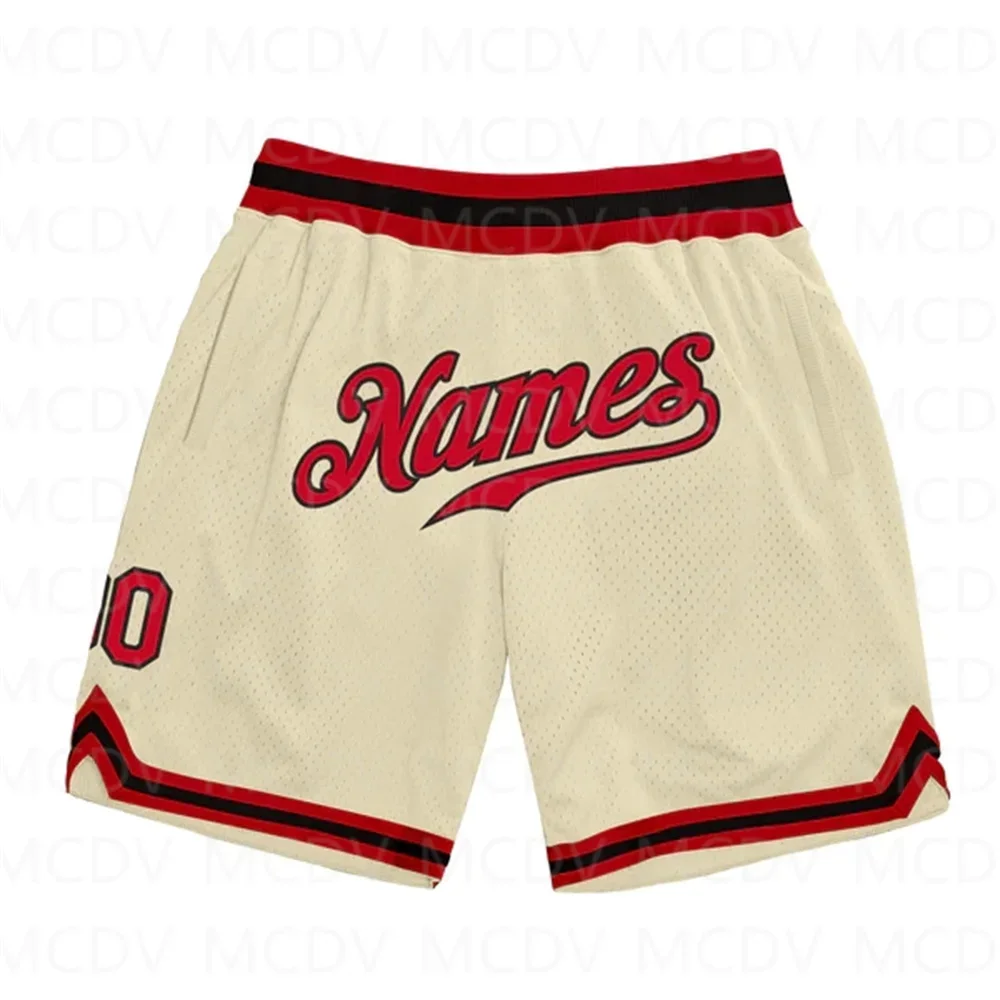 Custom  Royal Pinstripe Royal-Red Authentic Basketball Shorts  3D All Over Printed Men\'s Shorts Quick Drying Beach Shorts