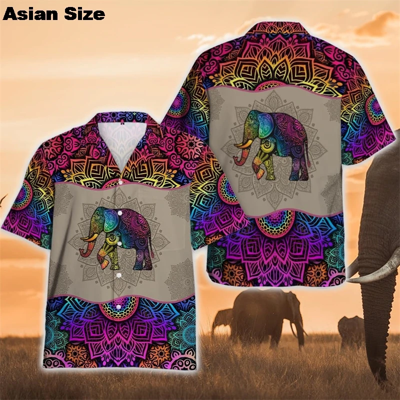 Men's Shirts Thai Elephant Casual 3D Printed Hawaii Shirt Man 2025 Summer Fashion Shirt For Man Daily Short Sleeves Men Clothing