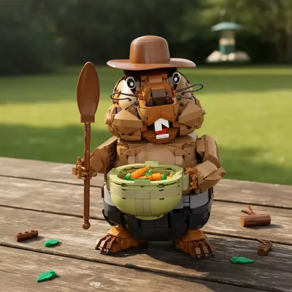 2026 novo criativo marmota blocos de construção conjunto modelo animal kit quebra-cabeça montagem educacional diy aniversário natal presentes do dia das bruxas