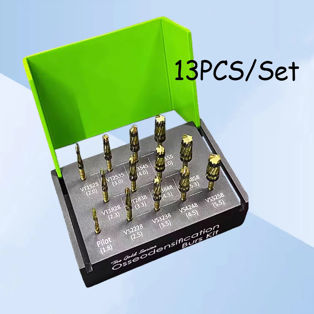 13pcs/set Dental Implant System Drivers Osseodensification Burs Drills Implant Maxillary Sinus Lift Kit Dental Tools