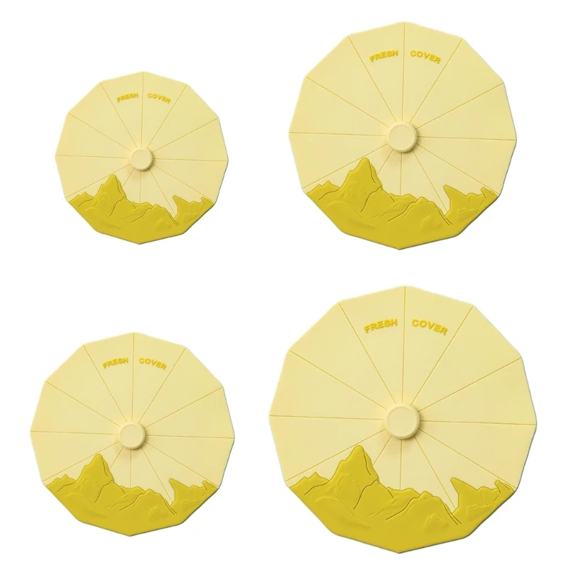 Set 4 coperchi per ciotole in silicone Copri alimenti resistenti calore Coperchi elasticizzati a prova perdite