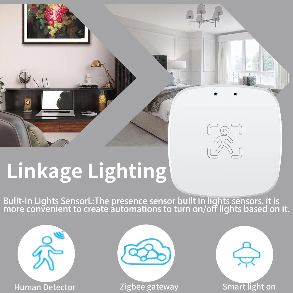 Tuya Zigbee Presence Sensor Mmwave Radar Wave Human Detector Motion Detector Work With Tuya Hub