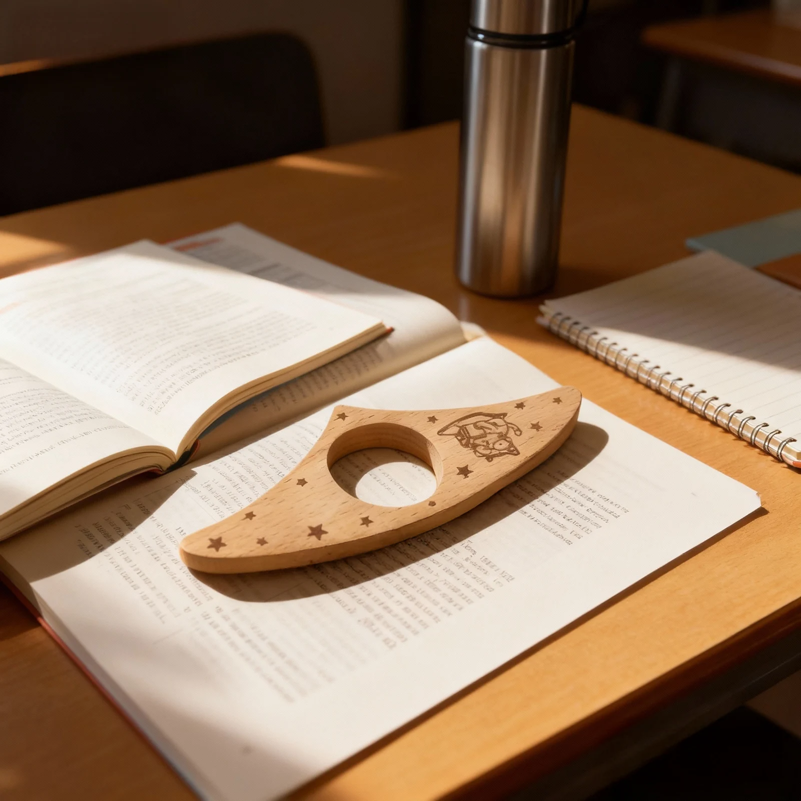 Wooden Thumb Bookmark One-Hand Flip Page Holder Portable Reading Clamp Natural Wood Book Page Marker for Readers Students