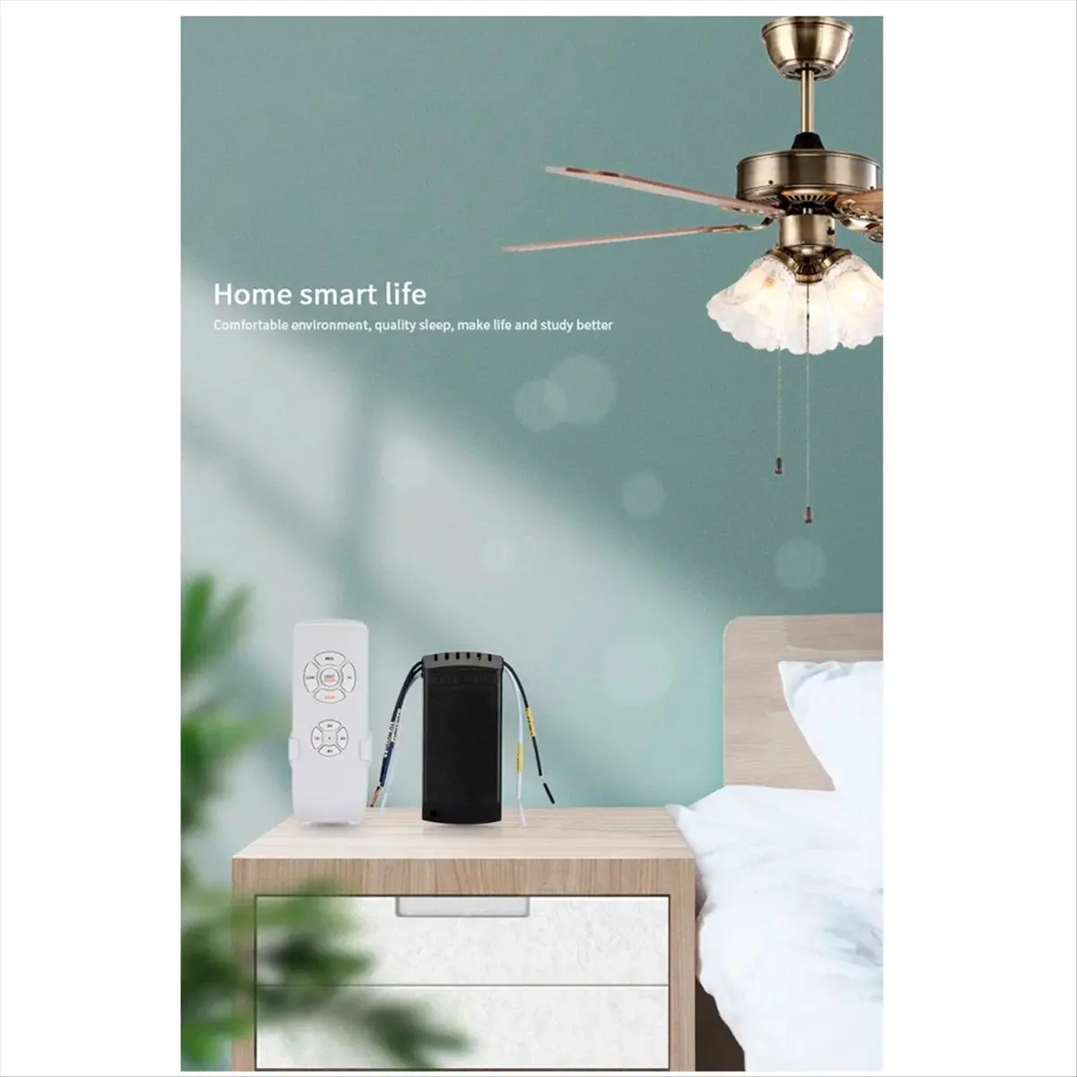 【クリスマス】tuya-wifiスマートシーリングファンリモコンキットappコントロールスマートホーム調整可能な風速alexa-google-home対応、110v