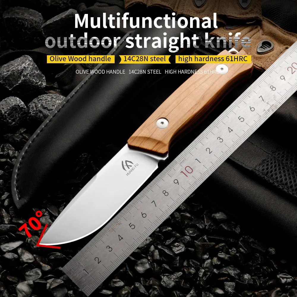 

Высококачественное стальное фиксированное лезвие, уличный нож, инструмент для выживания, подходящий для различных примесей, нержавеющая сталь высокой твердости.