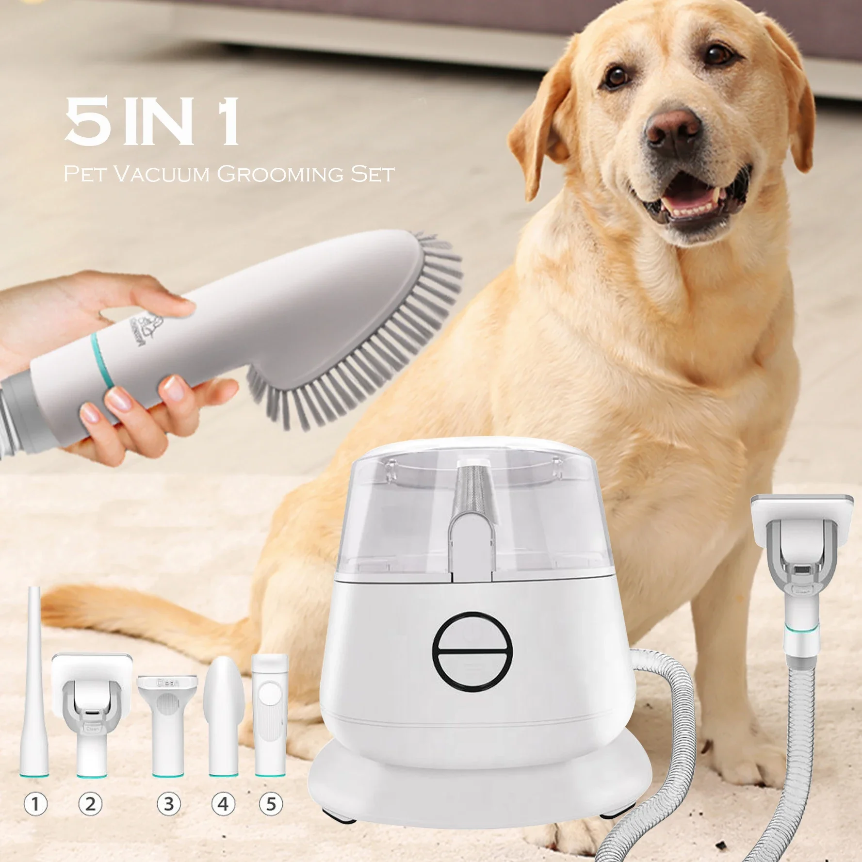 Rebranding 5 In 1 Pet Hair Remover Vacuum Fur Cleaner Electric Animals Cat Accessories Tool Pet Hair Vacuum Dog Pet Grooming Kit