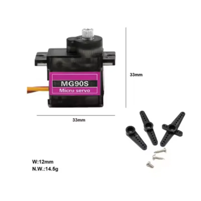 1-10Pcs MG90S All metal gear 9g Servo SG90 Upgraded version For Rc Helicopter Plane Boat Car MG90 9G Trex 450 RC Robot