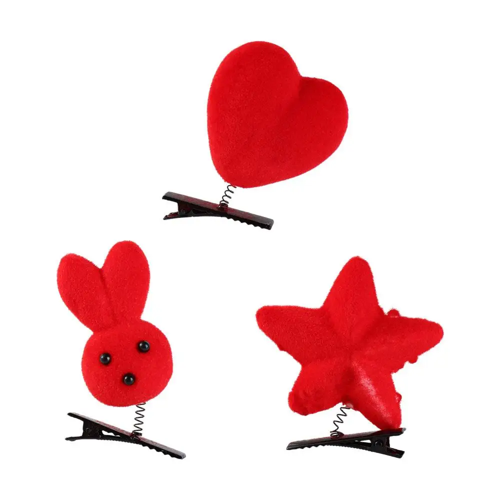 Creative Dog Duck Hair Clip Rabbit Star Chicken Barrettes Cartoon Plush Party image 6