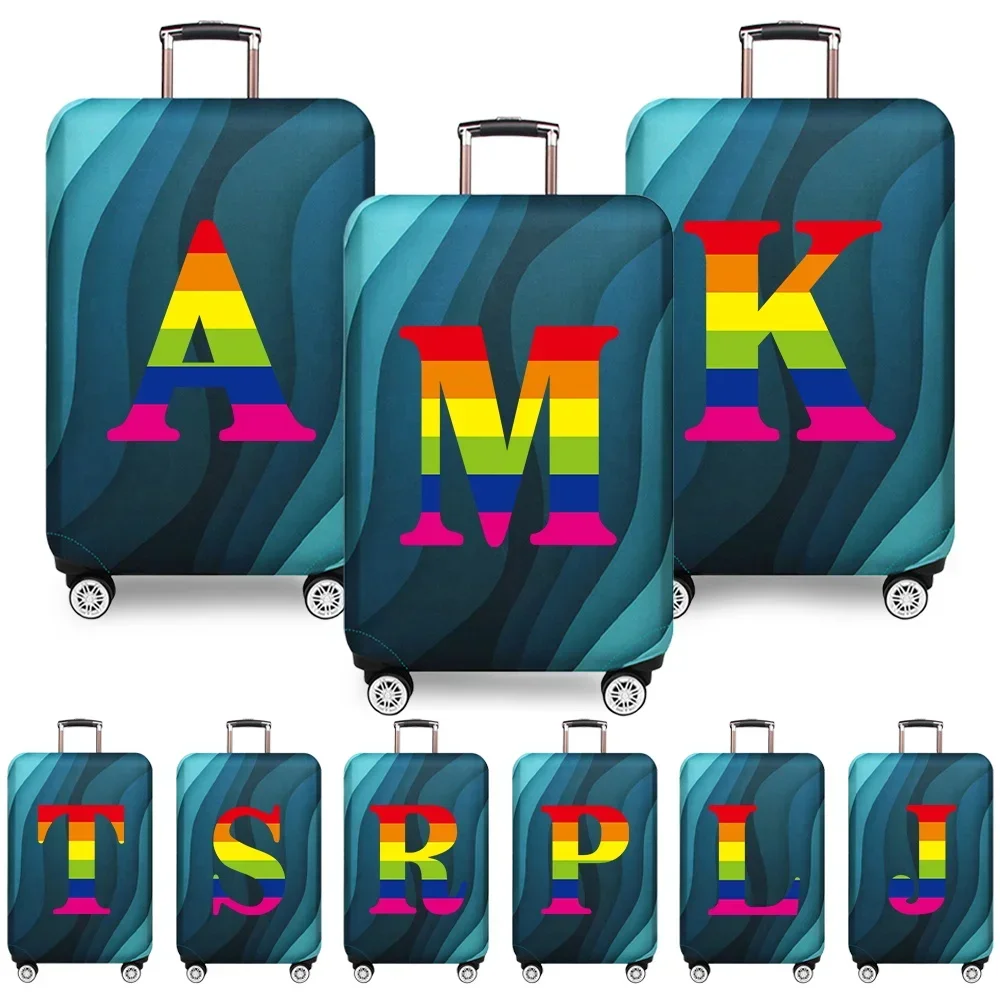 

Luggage Cover Travel Suitcase Protective Cover Rainbow Pattern Series Dust-Proof Stretch Fabric for 18-32inch Baggage Case