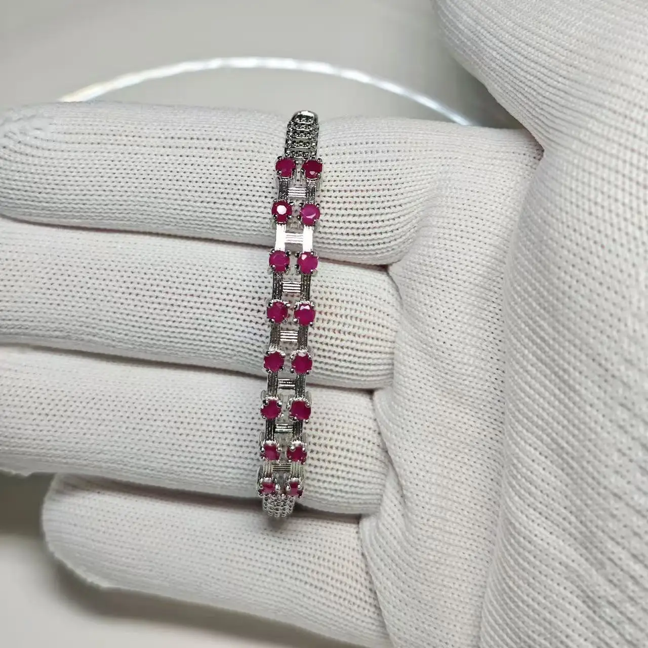 WEDDING Natural Ruby Bracelet For Women Adjustable Fine Jewelry Stone luxury fashion women jewelry anniversary & engagement