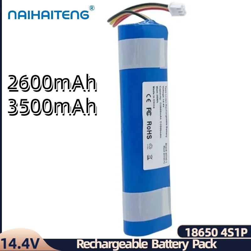 14.4V 14.8V 2600mAh 3500mAh 18650 4S1P ชาร์จ Li-Ion แบตเตอรี่ Pack สําหรับ Sweeping Robot เครื่องดูดฝุ่นปรับแต่งขายส่ง