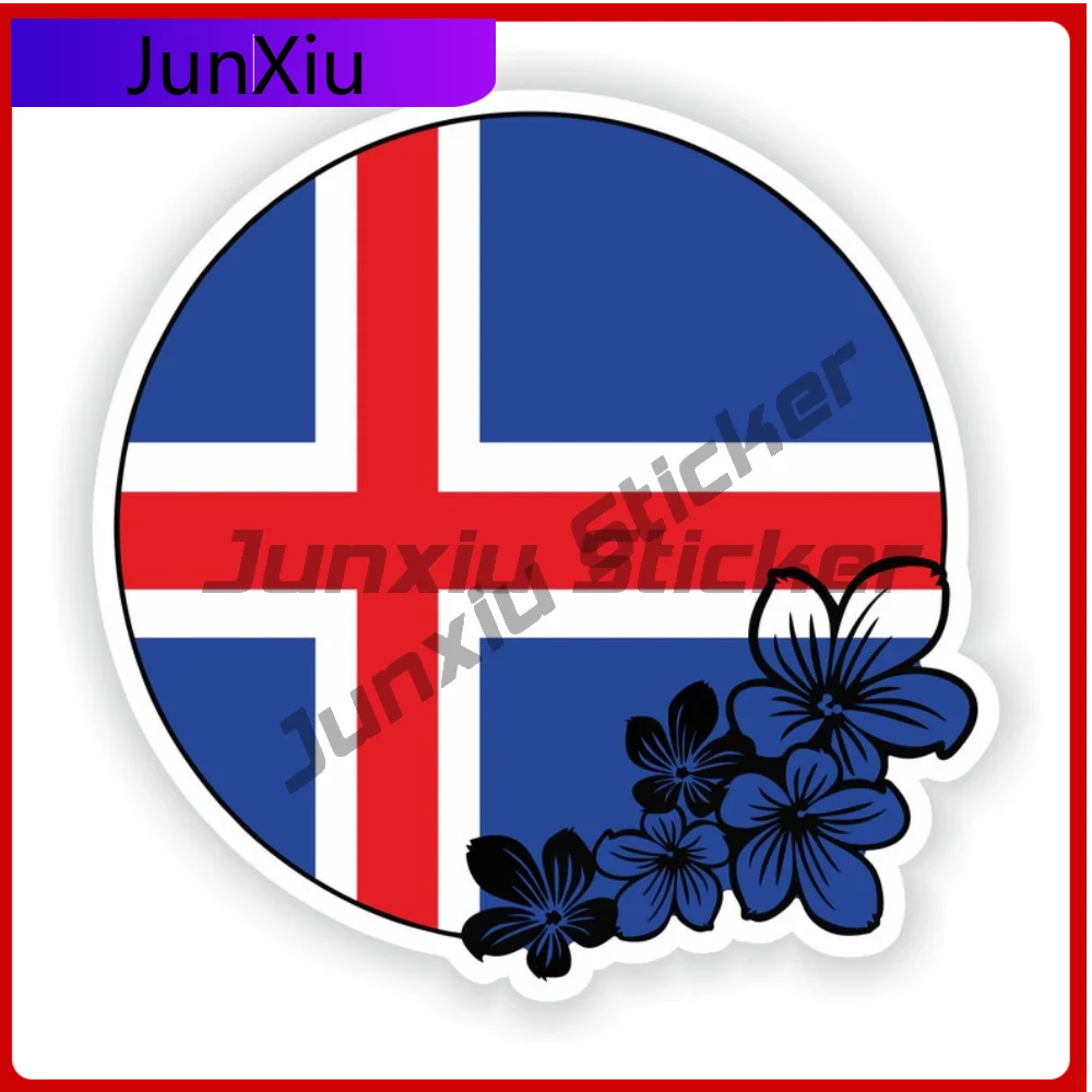 

Iceland Sticker Round Premium Car Sticker For Helmet Fridge Scratch Cover Decoration Auto Accessories Exterior Vinyl Decal