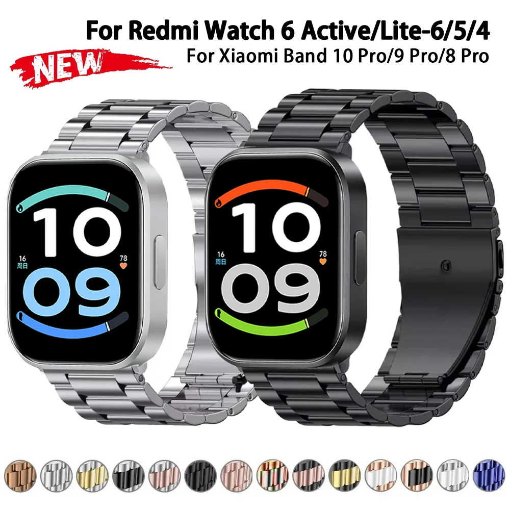 Metallarmband für Redmi Watch 6 Active/Lite 6/5/4 Edelstahl-Metallarmband für Xiaomi Band 10 Pro 9 Pro 8 Pro Armband – Detail 1