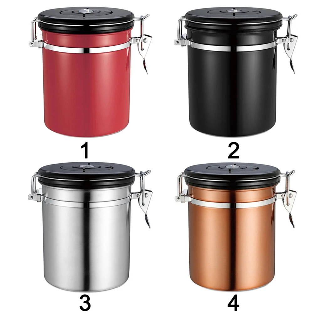 

Stainless Steel Tea Coffee Beans Storage Airtight Container Sealed Canister Kitchen Food Bottle Keeper Home