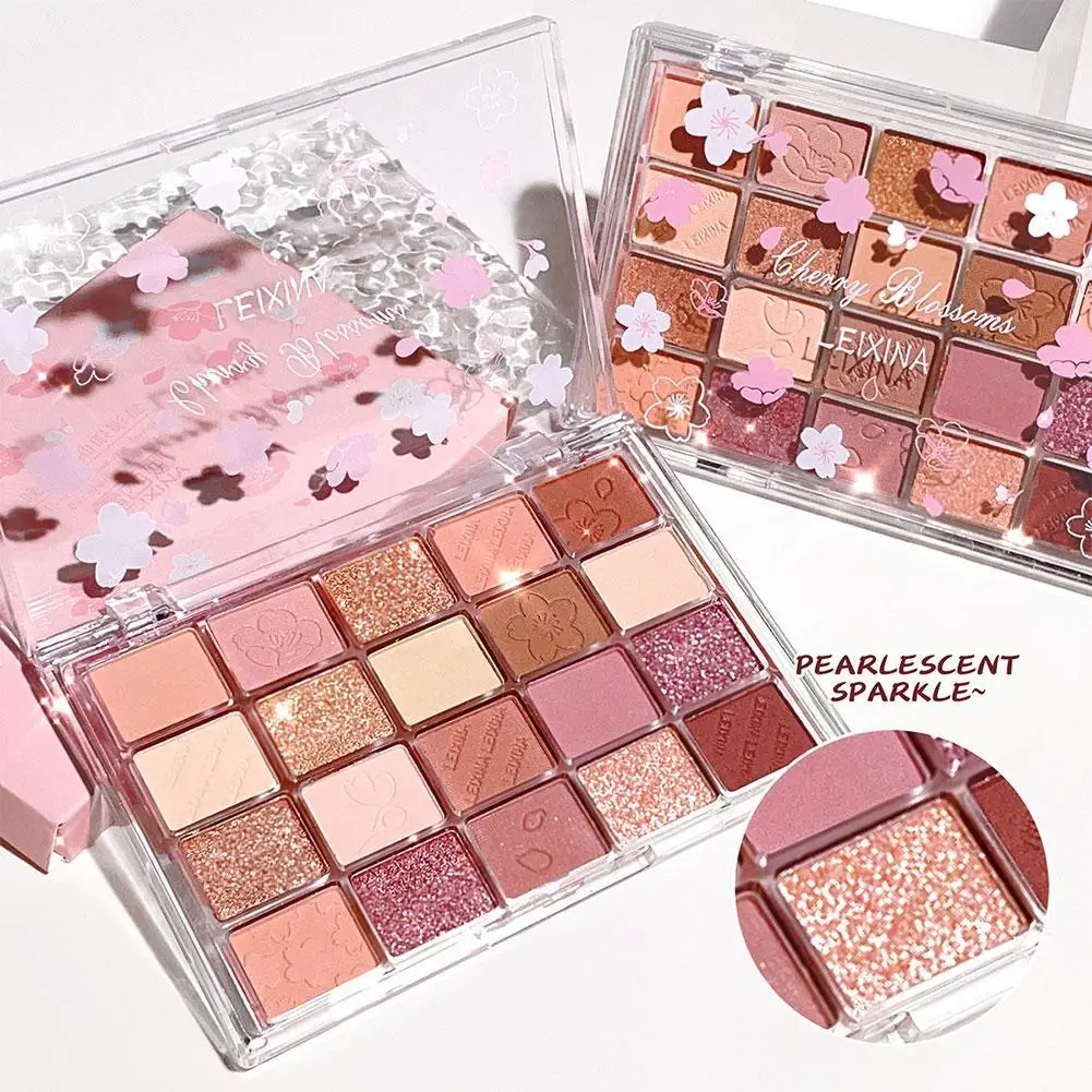 Paleta Perolado Glitter Matte Eyeshadow, 20 cores, rosa, marrom, brilhante, lantejoulas, pigmentos oculares, maquiagem duradoura