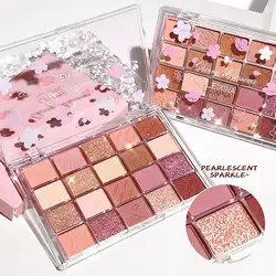 20 Colors Eyeshadow Palette Pearly Glitter Matte Pink Brown Shiny Sequin Shadow Eye Pigments Lasting Makeup Eye Shadow