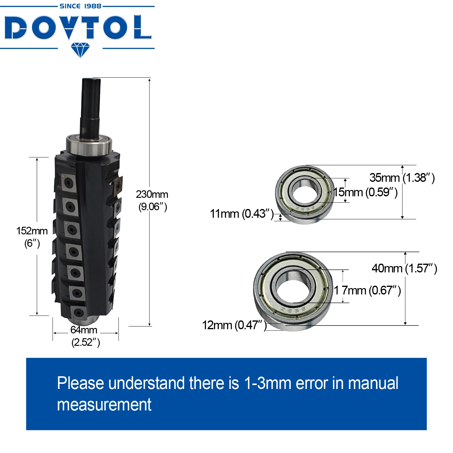 Woodworking tool spiral cutter head and helical cutter head Spiral blade shaft for Jet 6