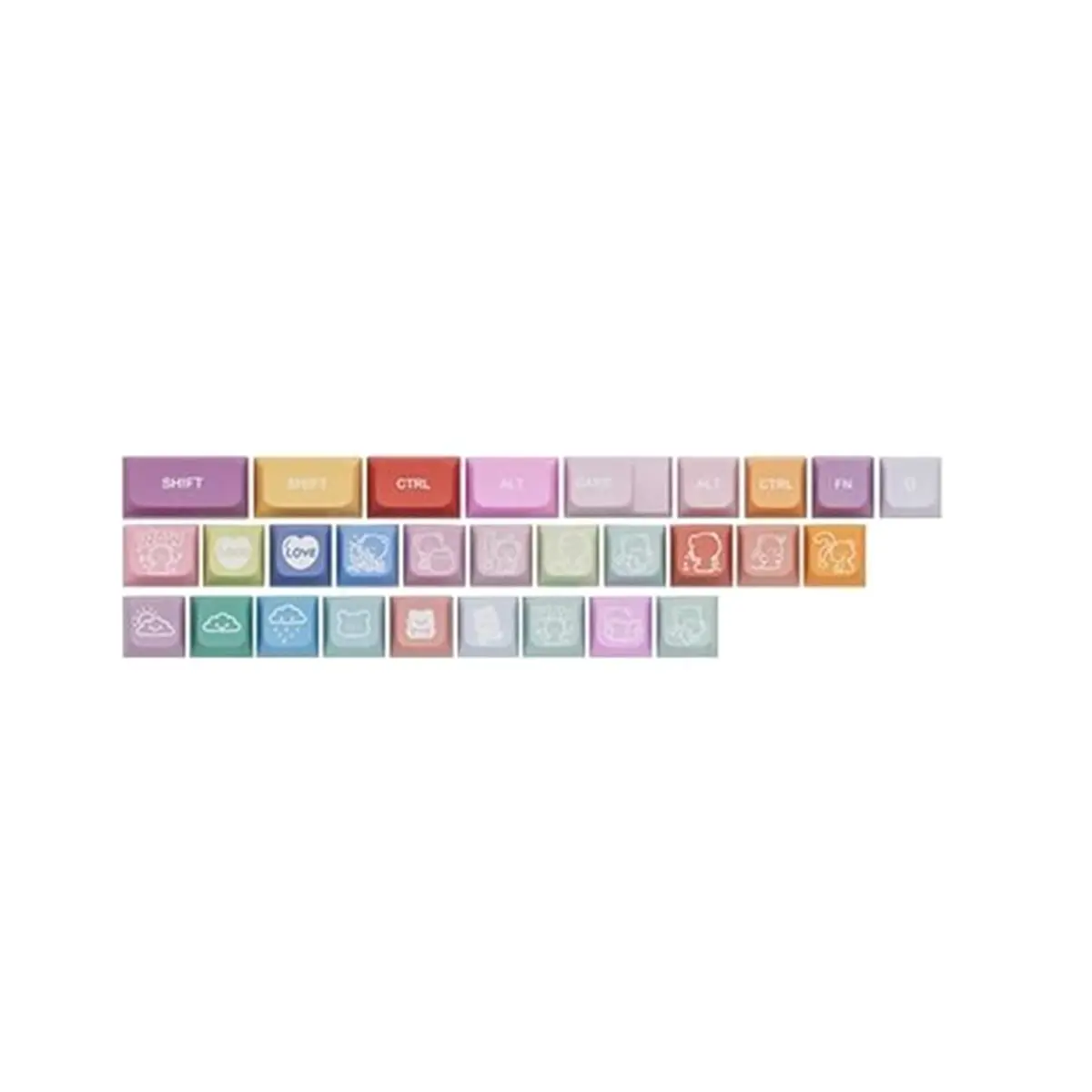 

【КУПОН!】133 клавиши Bears PBT Keycap XDA Cute XDA Key Cap для MX Switchche Механические игровые колпачки для клавиатуры
