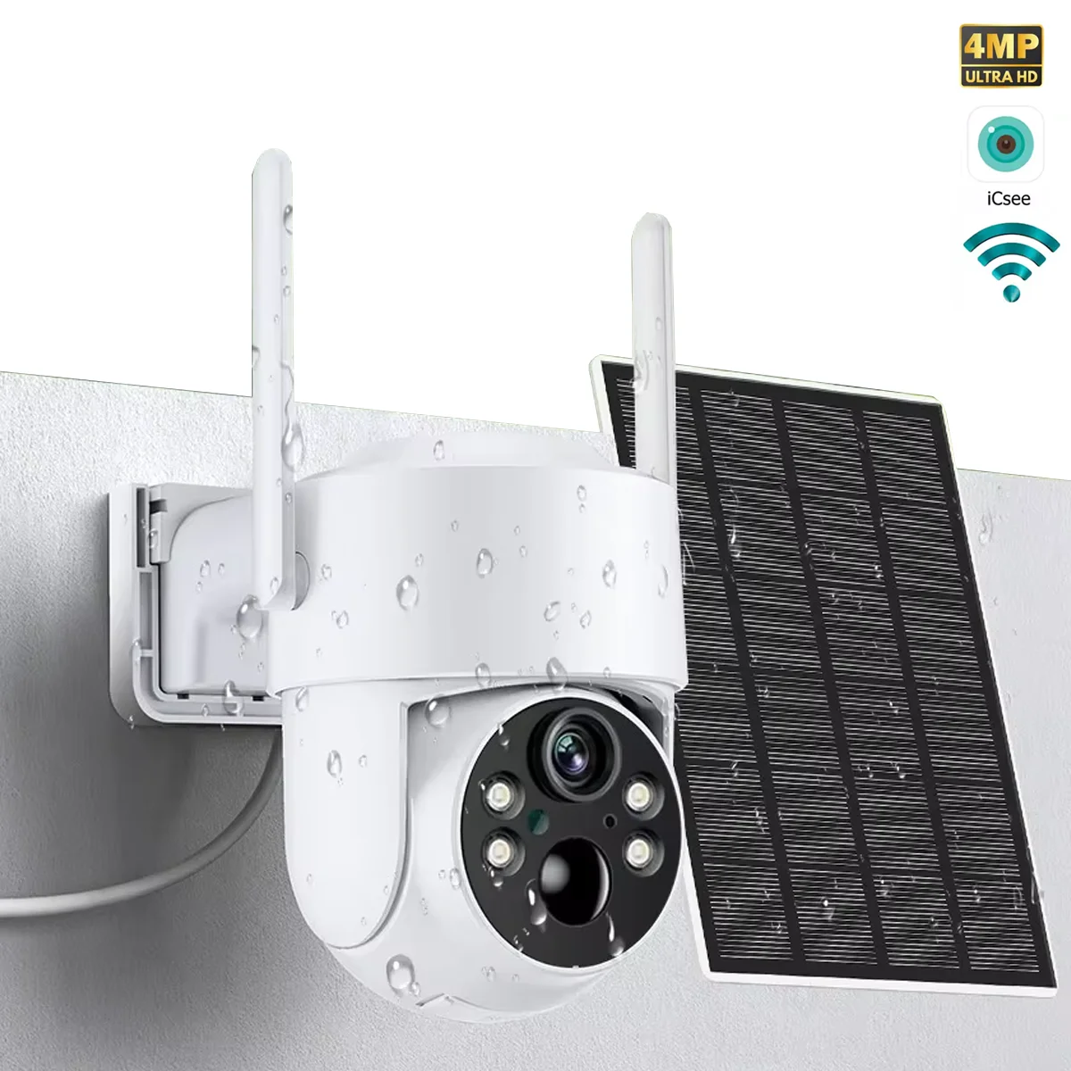 

ICSEE 4G/wifi 4MP Entry Solar Security Cam: 7800mAh Battery, IP66 Waterproof, Color Night Vision, Wireless, Rain/Snow Resistance