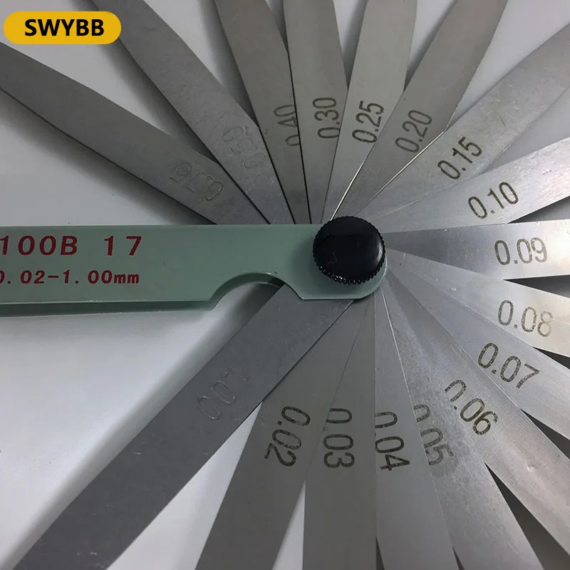 Feeler Gauge Filler 0.02mm to 1mm Metric Thickness Measurement Layout Tool 100mm Long 17 Blade