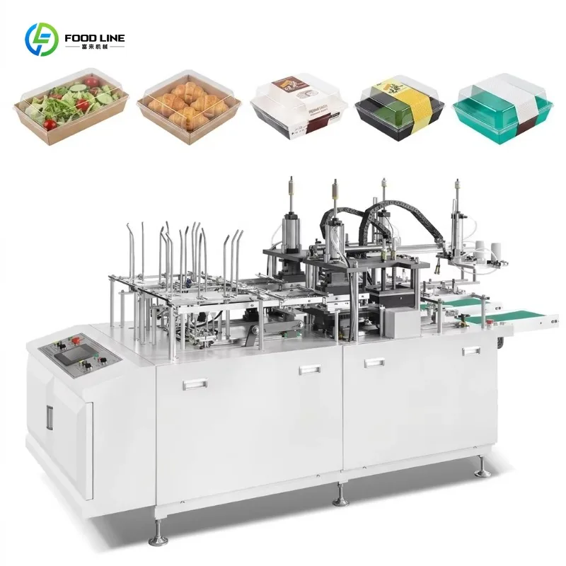 Double Workbench Corrugated Pastry Box Maker Fully Automatic Cake Container Forming Processing Machine