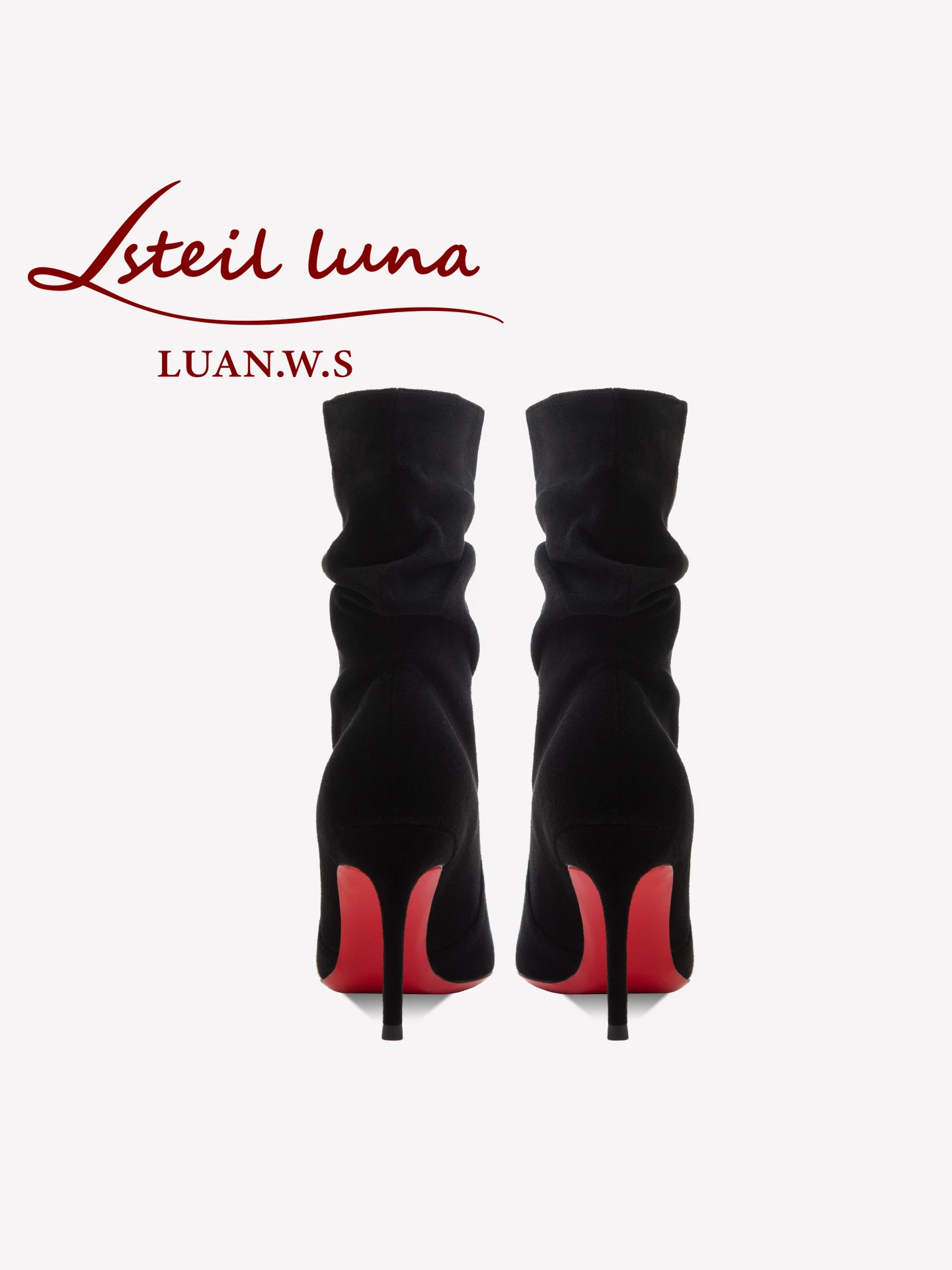 Winter Women's Ankle Boots 2026 Red Shiny Bottoms Pointed Autumn Fashion Stretch Boots Fold Women High Heels Shoes Ankle Boots view 5