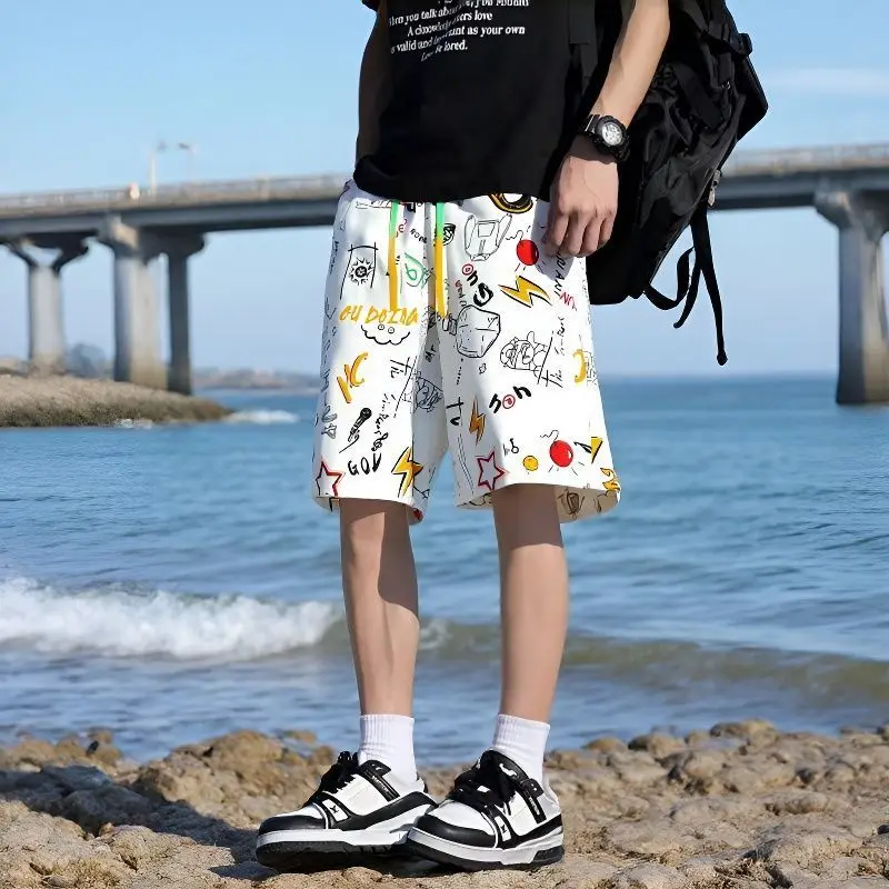 

Men's Summer Tropical Tie Dye Beach Shorts Quick Dry Casual Sports Pants Lightweight Breathable Loose Loungewear for Teens Boys