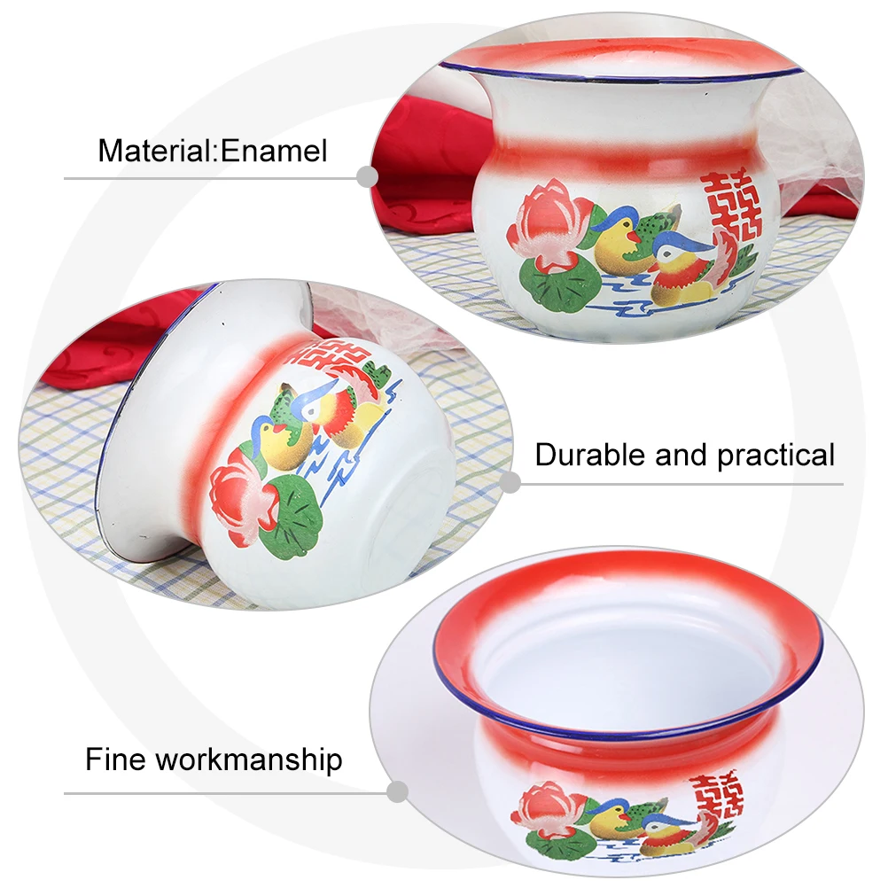 

1pc Vintage Style Portable Spittoon Urine Pot Bedpan For Home Bedroom Use Durable Thickened Chamber Pot Adult Convenient Night